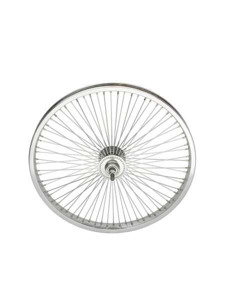 20 Steel Free Wheel 72 Spoke 14g UCP 3/8 Axle Single Wall Chrome.